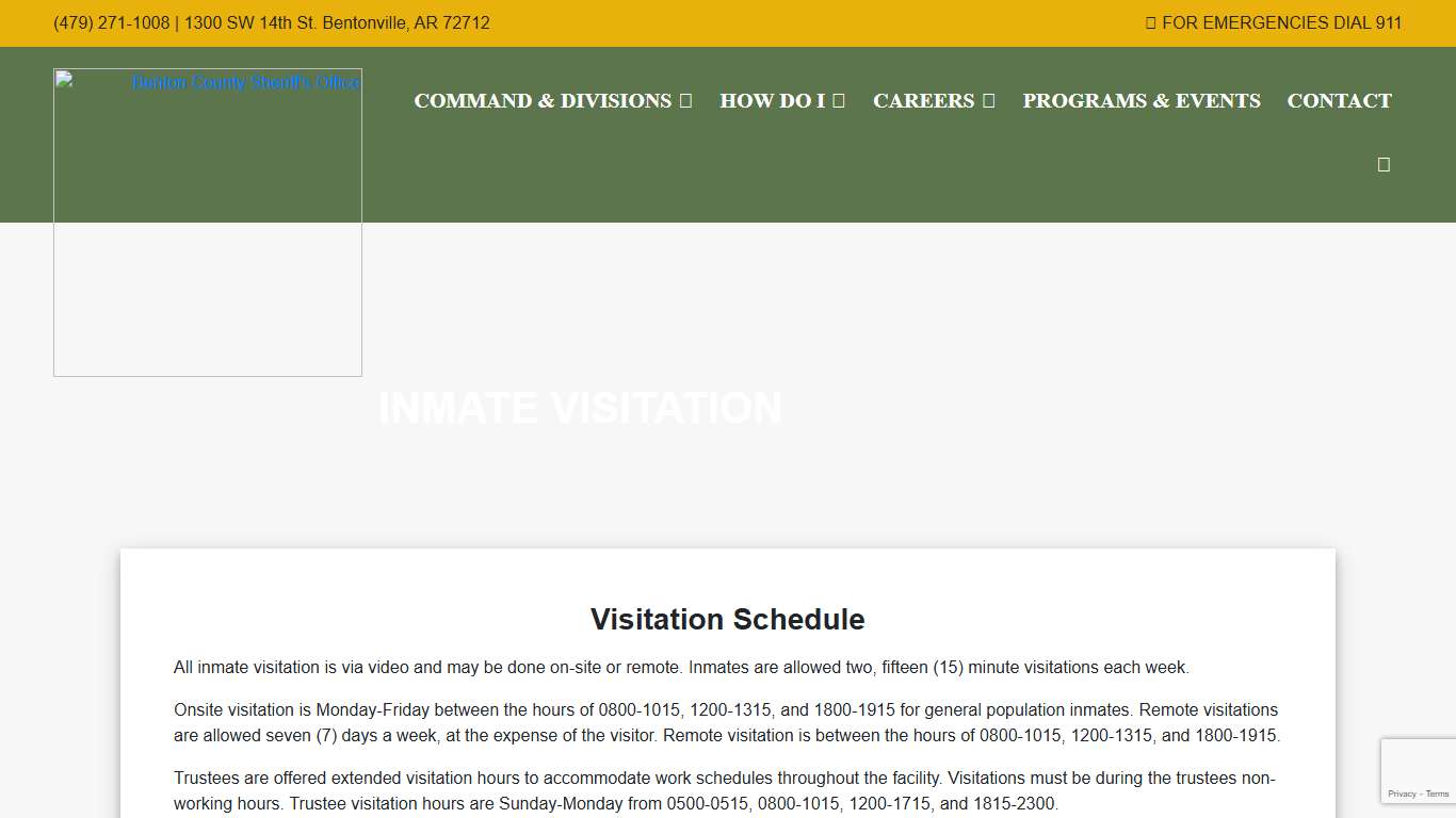 Inmate Visitation | Benton County Sheriff's Office